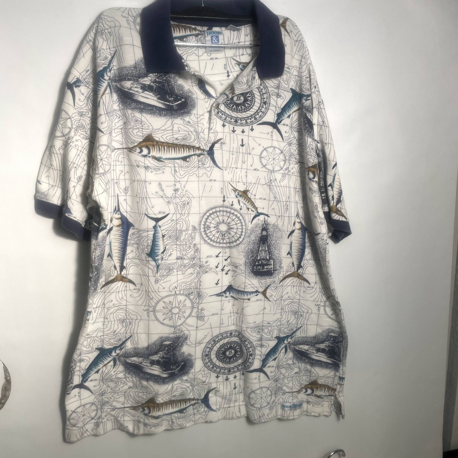 Hook And Tackle Outfitters Shirt Xl Fishing Print